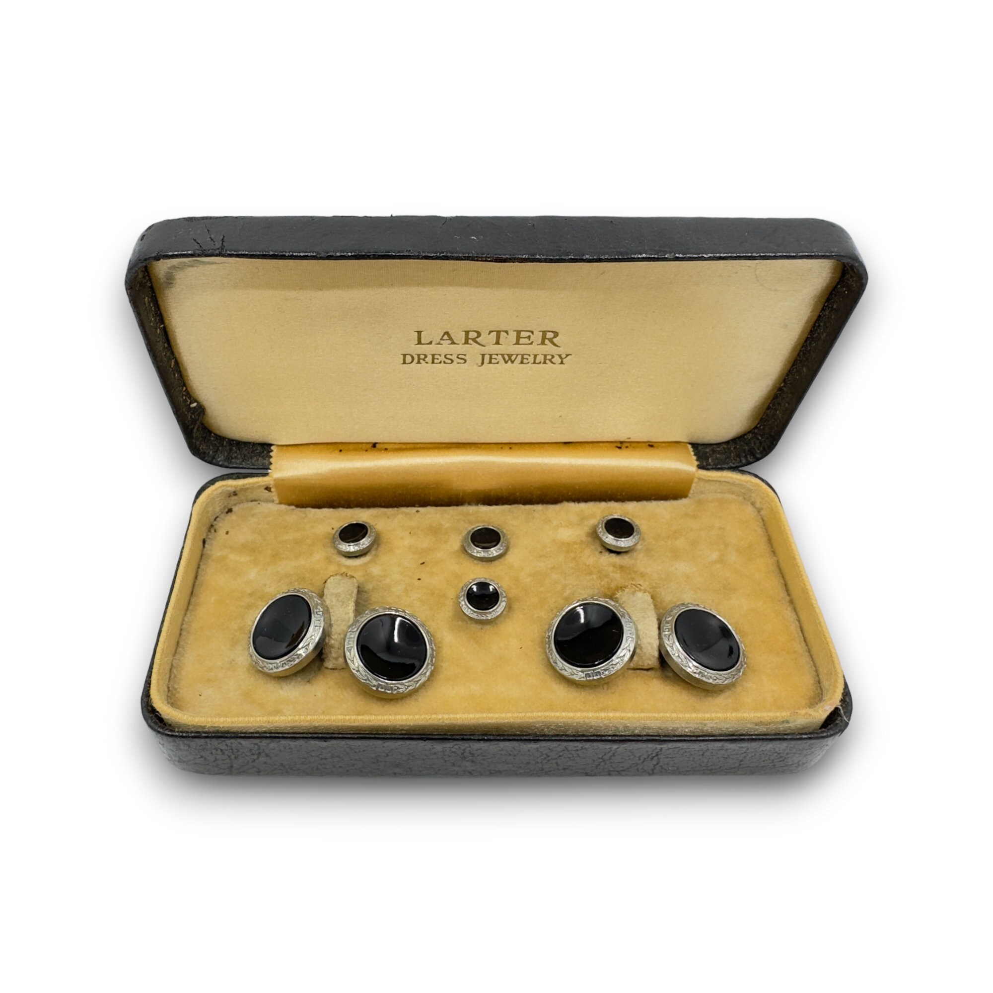 Gold Onyx Button Studs | The Black Tux