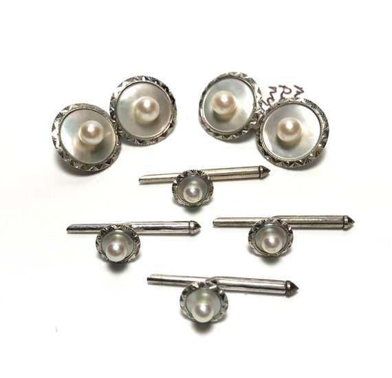 MIKIMOTO　シルバーパールカフス MIKIMOTO ミキモト パール 真珠 カフス シルバー メンズ