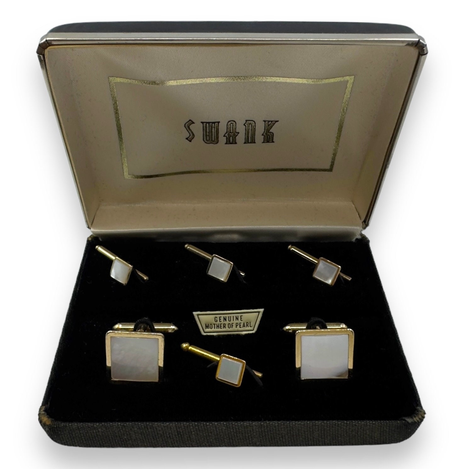 Vintage Estate shops Hickok Tuxedo Wedding Mother of Pearl Cufflinks & 3 Studs