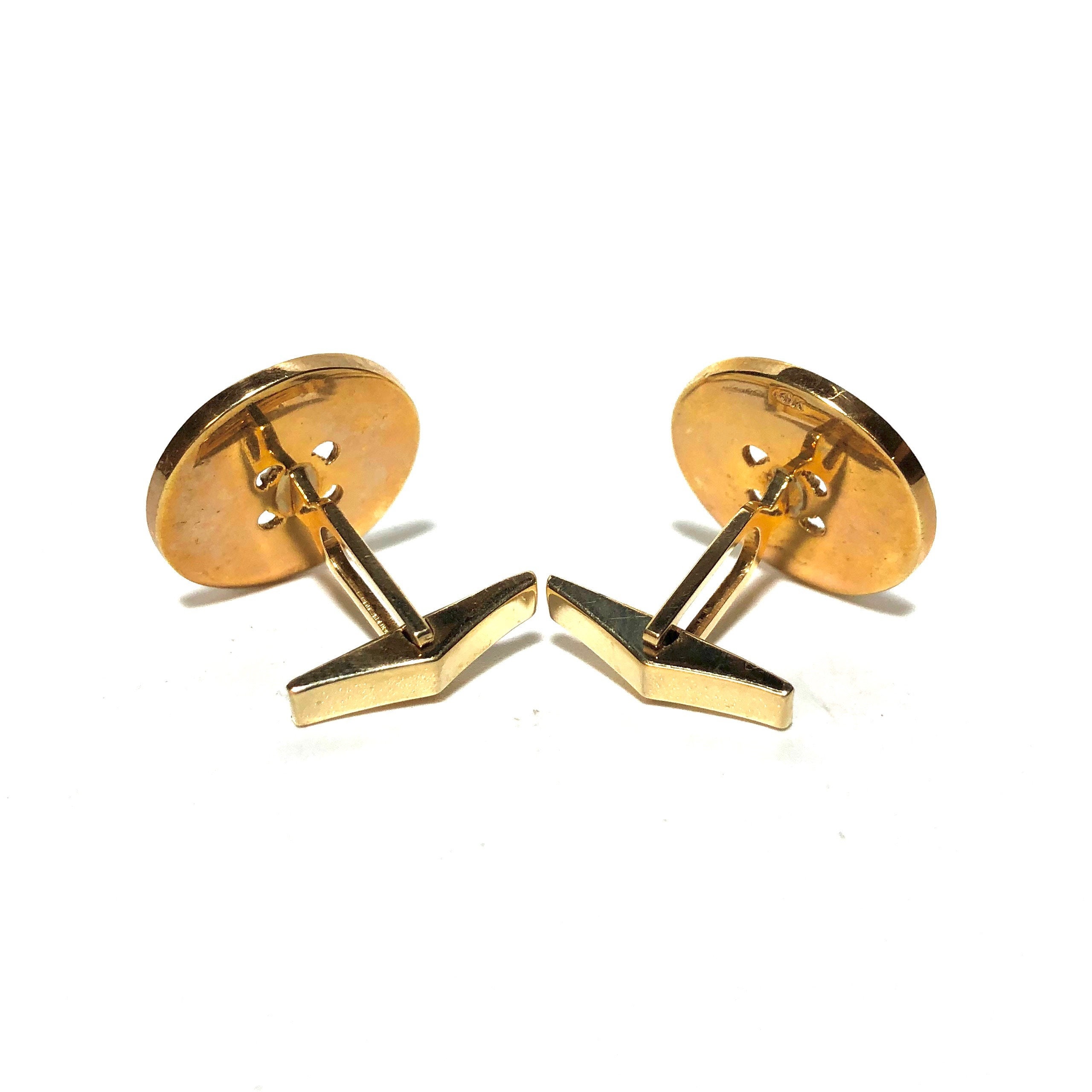 Boutons De Manchette Homme En Or 14k - 12,8 Grammes - Occasion - Prix Très Attractif