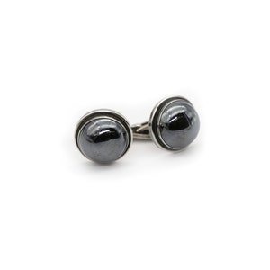1950s Georg Jensen Hematite Cufflinks Sterling Silver Vintage Denmark Weddings Men&#39;s Fathers Day Gifts Jewelry Accessories Art Deco Fashion