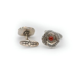 Vintage Georg Jensen .925 Plata de ley Coral Flor Gemelos Gemelos Diseño#23 Regalos de bodas, Regalos para hombres, Regalos del Día del Padre