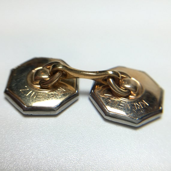 Art Deco Krementz Platinum Inlay Rims Gold Filled… - image 5