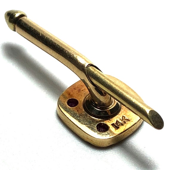 Boutons De Manchette Vintage Art Déco - Or 14k - Monogramme AJF Ovale - Chaîne - Très Bon état