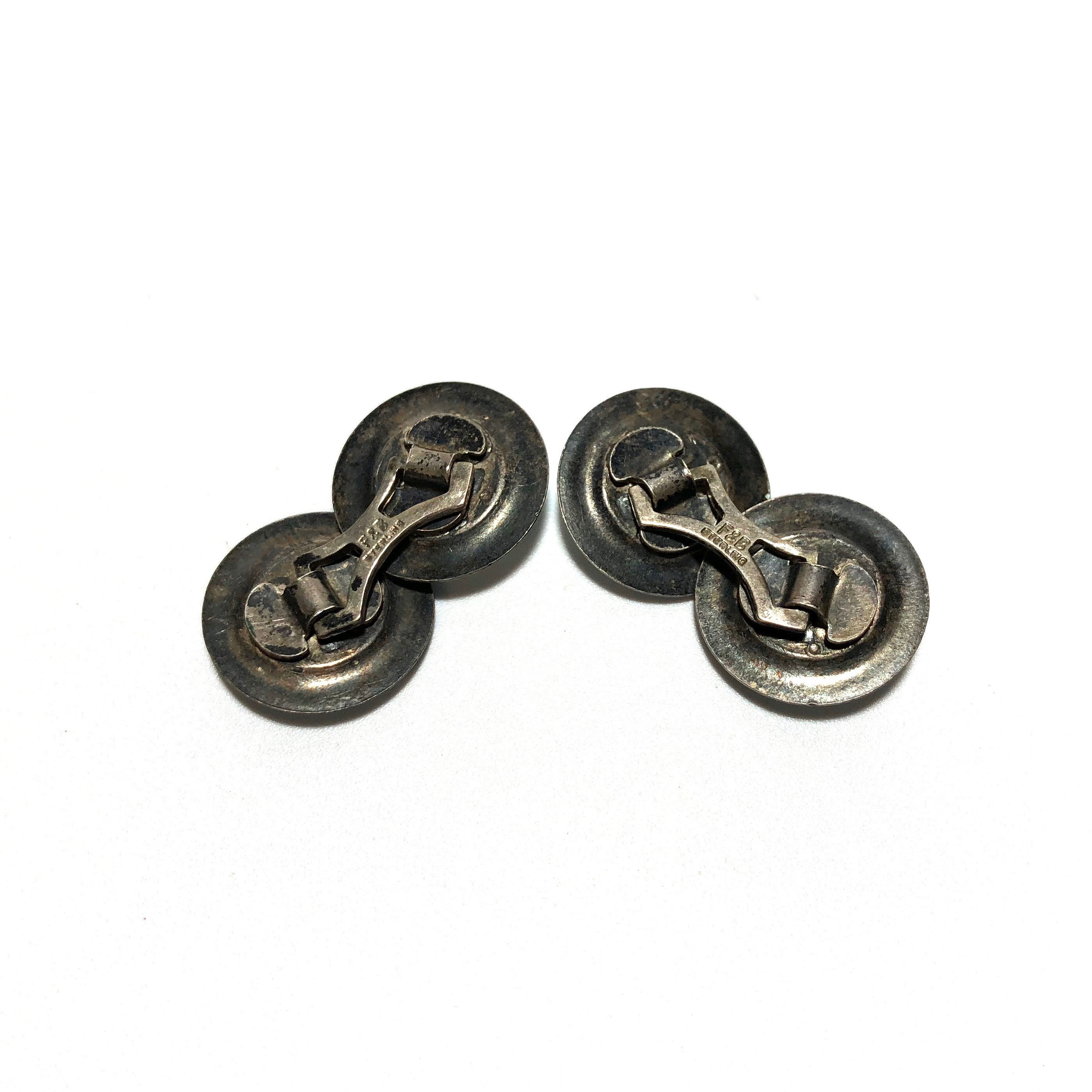 835 Argent - Boutons de manchette - massif - moderniste - Catawiki