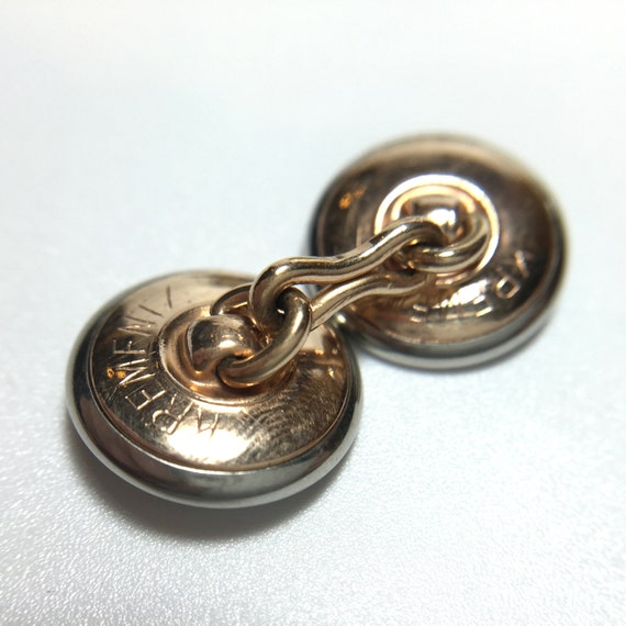 Art Deco Krementz Gold and Abalone with Platinum … - image 3