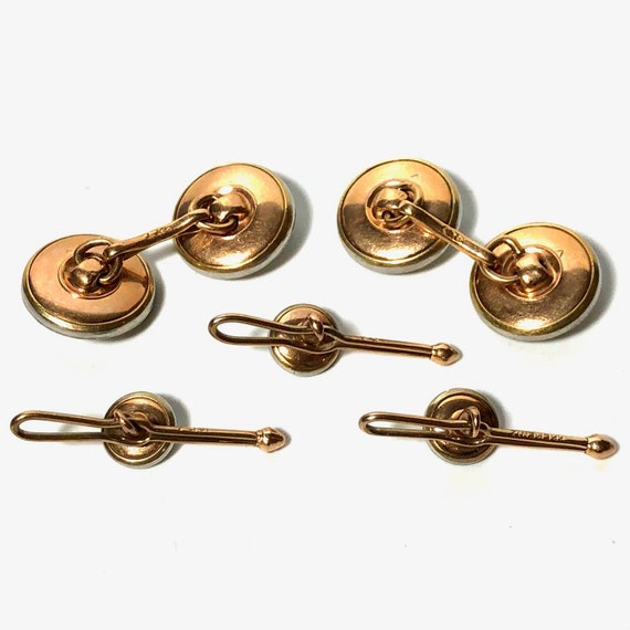 Krementz Art Deco 14k Gold and Pearl With Mother of Pearl and
