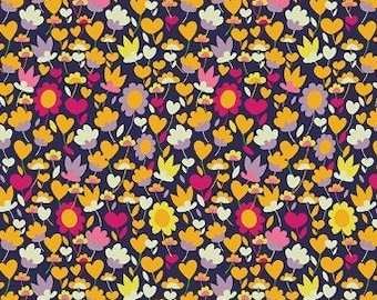 Solstice Collection Bamboo Pink Floral Yardage by Sally Kelly Licensed for Windham Fabrics #51933-6