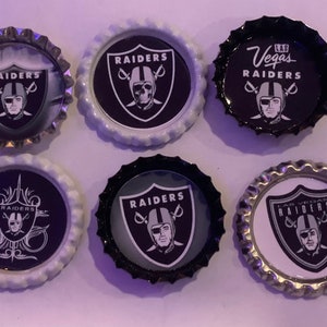 Las Vegas Raiders Cupcake Toppers, Assorted Double Sided – Sports Invites