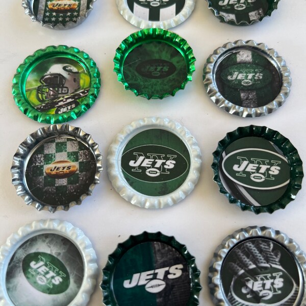 Jets NY New York bottle cap magnets fantasy football nfl stocking stuffer party favor gift