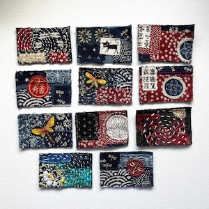 Small 2x3 Denim Patches Handmade Boro Sashiko Japanese Style Velcro or Sew-on