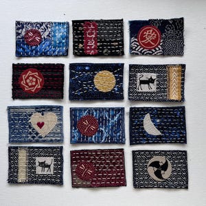 Small 2x3 Denim Patches Handmade Boro Sashiko Japanese Style Sew-on 79