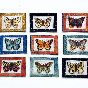 Handmade Butterfly Patches for Mending or Decoration Upcycled Denim