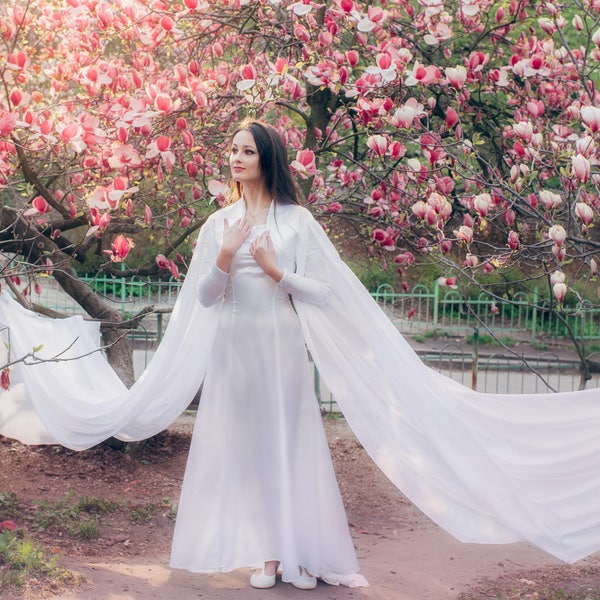 Elven Wedding Dress, White Elven Gown