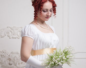 Regency Wedding Dress, Napoleonic Wedding Gown