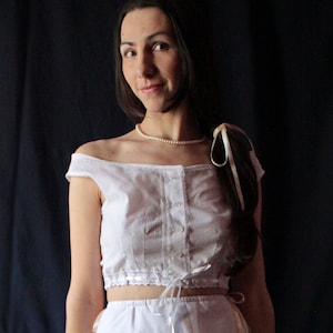 White Batist Camisole XIX Century Corset Cover
