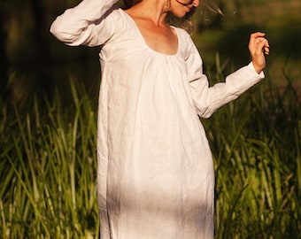 Camisa de lino histórica, camisola SCA del siglo XV, ropa interior medieval borgoñona