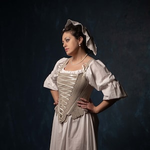 Rococo Corset, 18th Century Linen Corset