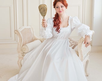 Renaissance Bride's Robe, Wedding Morning 1500s Gown
