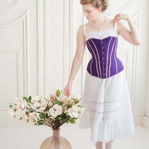 Purple Victorian Corset, 1880 One-Layered Corset