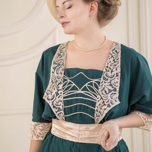 Bottle Green Edwardian Dress, 1910 Titanic Gown