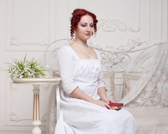 Regency Nursing Dress, Jane Austen Picnic Dress, Regency Tea Gown