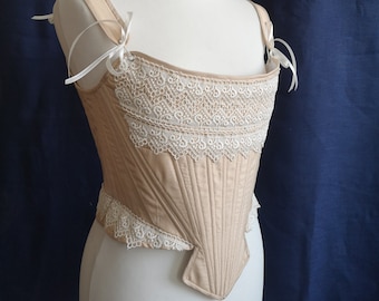 Milk-white Rococo Corset, 18th Century Undergarnment, Madame de Pompadour Corset