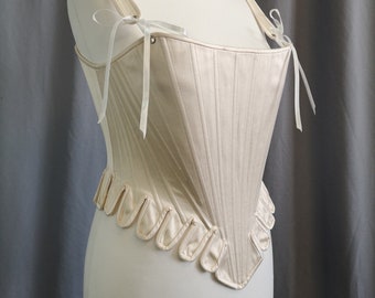 Creamy White Rococo Stays, 1700s Rococo Corset