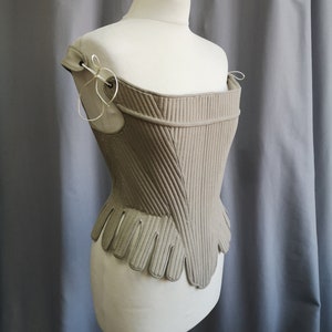 17th Century Linen Stays, 1680s Corset