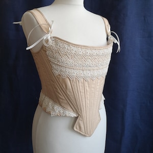 Milk-white Rococo Corset, 18th Century Undergarnment, Madame de Pompadour Corset