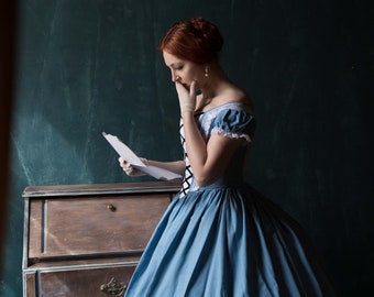 gone with the wind blue dress Making Melanies Chevron Dress from Gone With The Wind