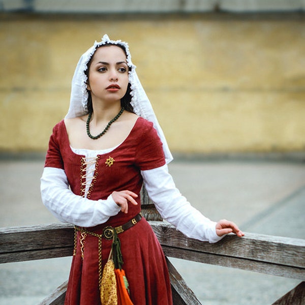 15th Century Linen Medieval Kirtle, Peasant or Townswoman Dress