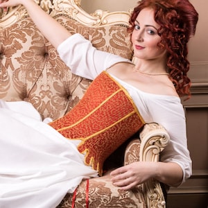 Red and Gold Rococo Corset, 18th Century Costume Underwear