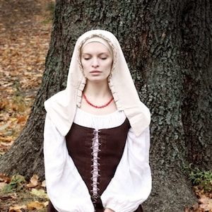 Medieval Kirtle, Renaissance Linen Dress, 15th CenturyGown