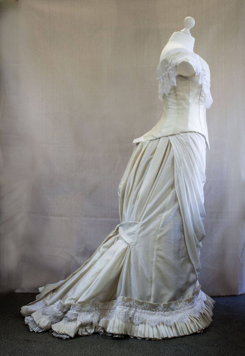 Natural Form Wedding Gown 1880s Vanilla Wedding Dress Etsy