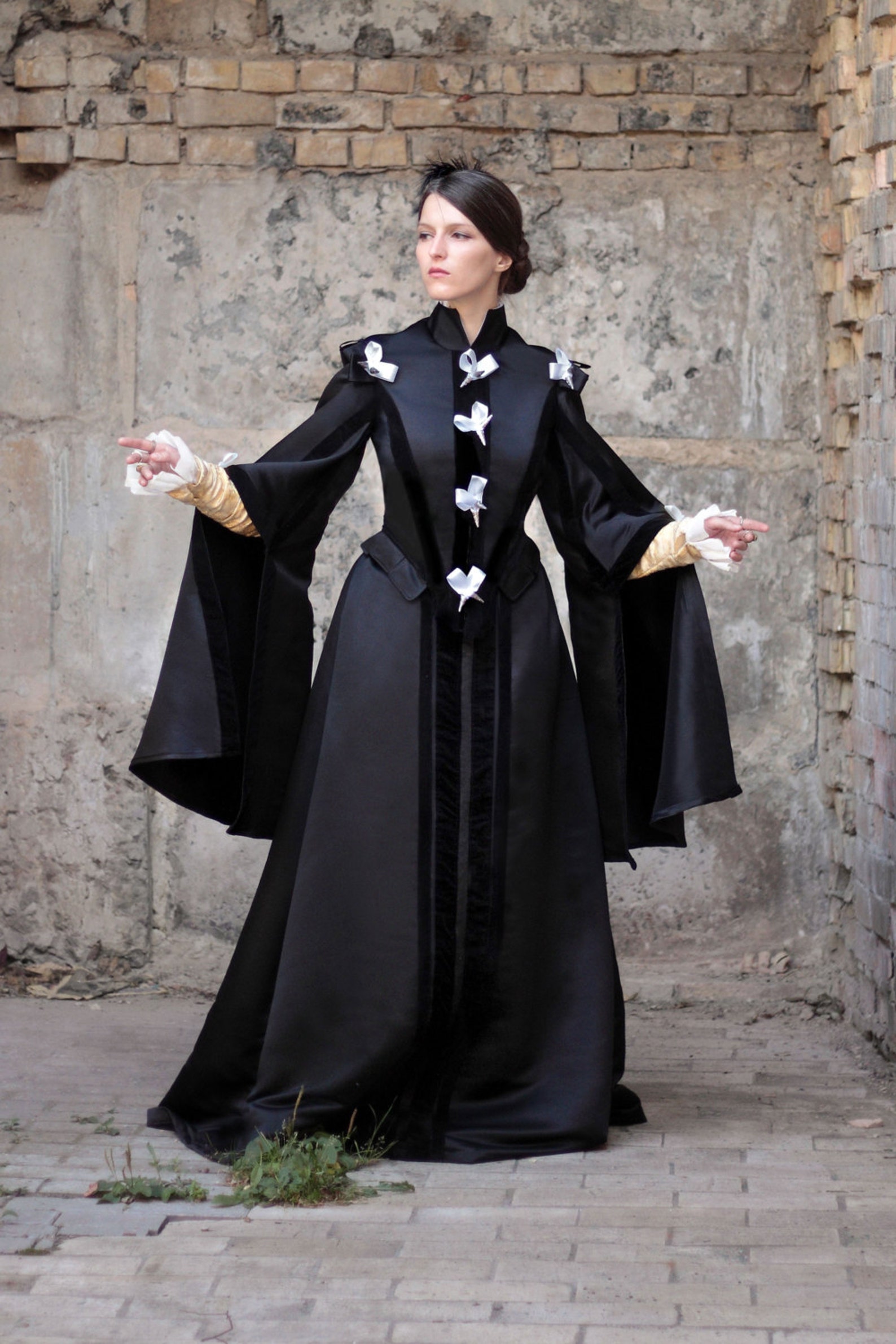 vintage boho maxi dress Urbann-Vibe Floral For Women Effortless Chic A shape dress 1970s Valentino black long Cup Size:C/D