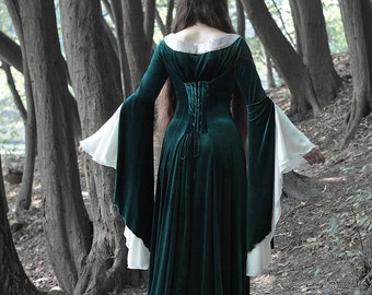 Emerald Elven Dress Fairy Elven Wedding 