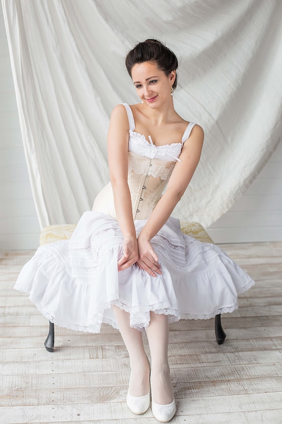 Edwardian Lingerie Set, 1900s Corset, Camisole and Petticoat