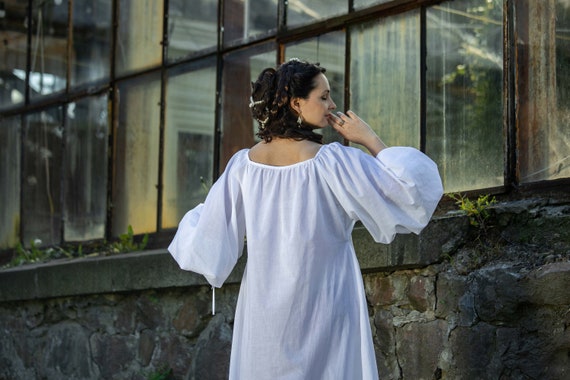 Renaissance Wide Sleeves Chemise Baroque White Shift Etsy