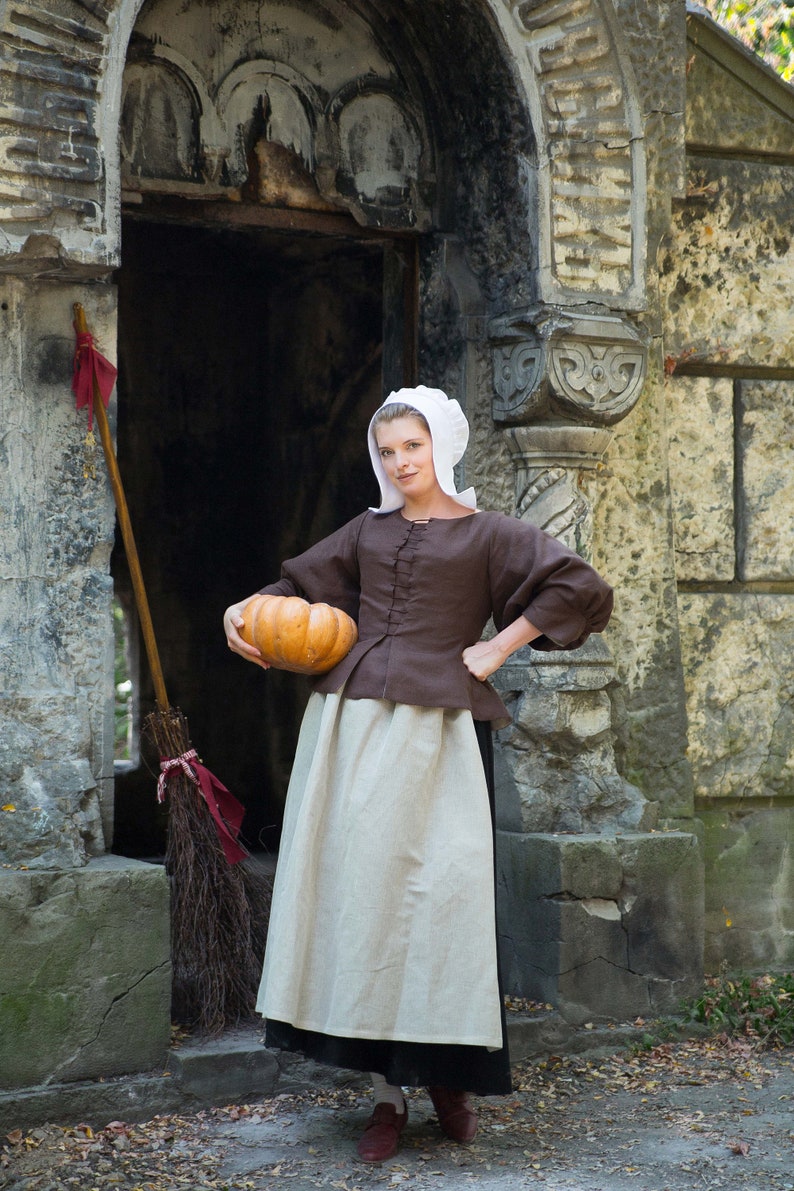 Seventeenth Century Linen Peasant Costume 1600s Witch Etsy