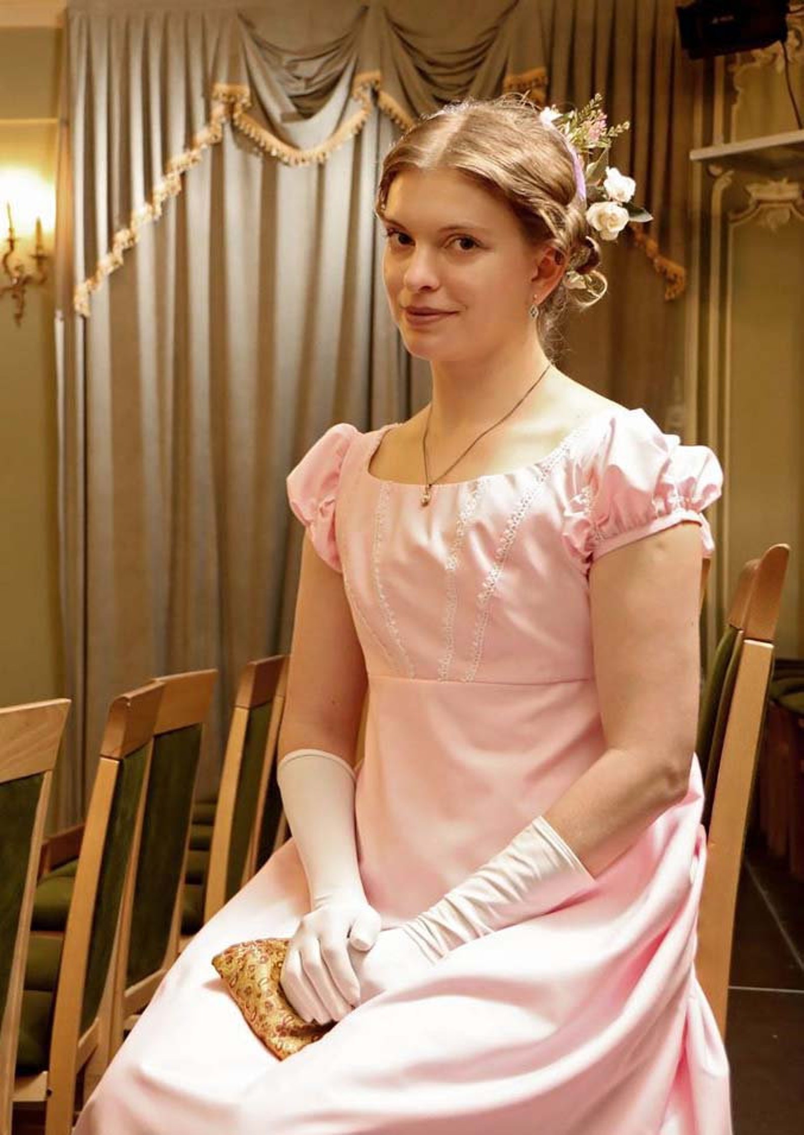 Embroidered Regency Dress Rose Regency Ballgown Etsy