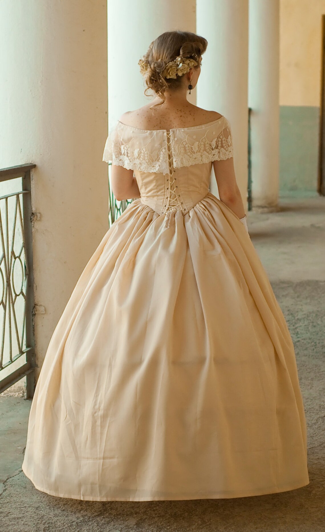1860s Ball Gown American Civil War Dress North & South Etsy