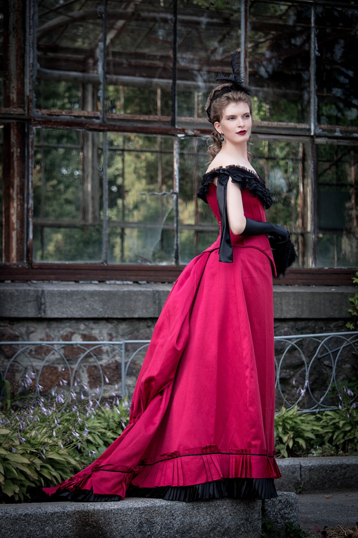 Berry Red Victorian Gown Victorian Halloween Dress 1880s Etsy Ireland