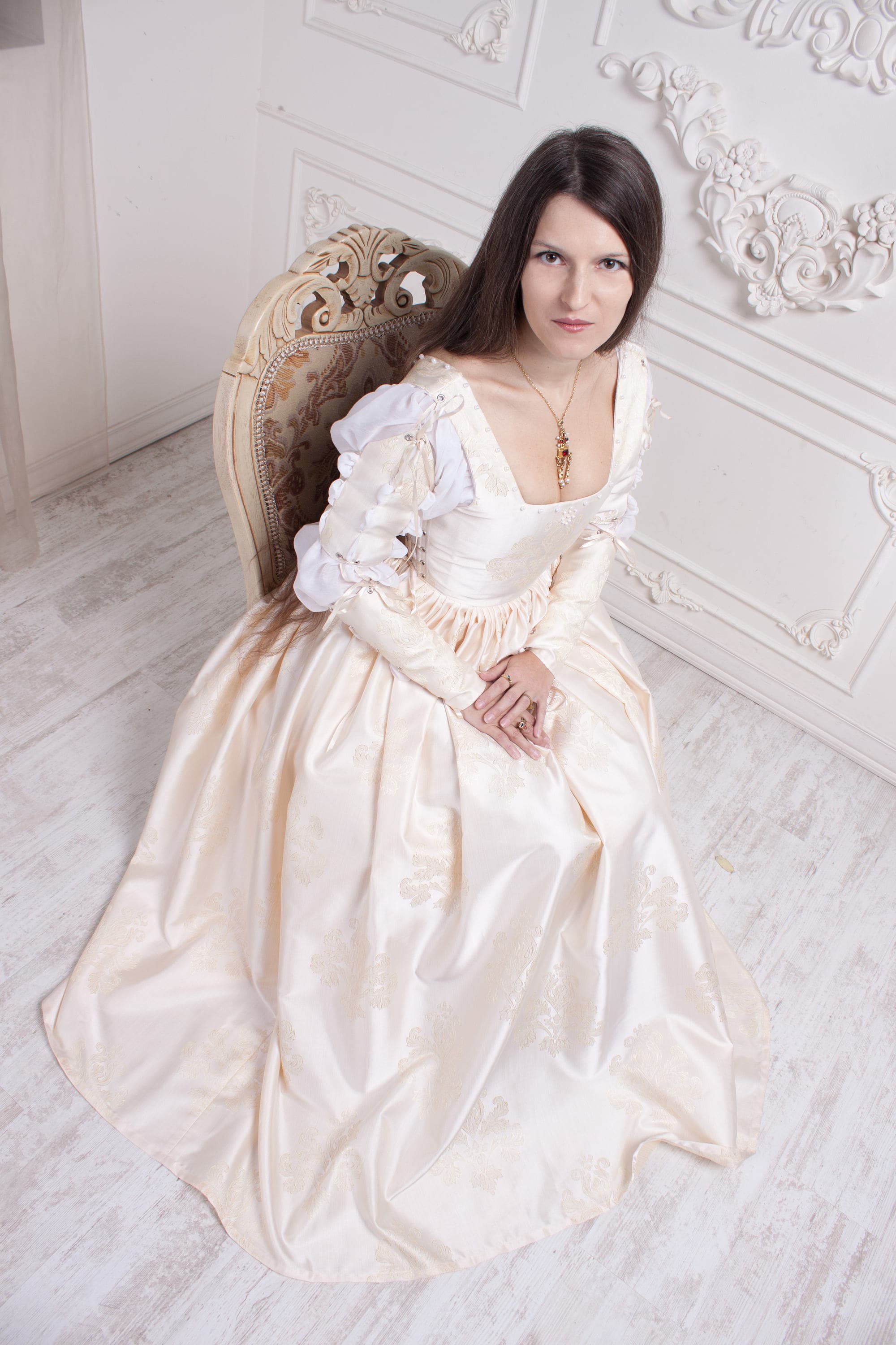 Renaissance Wedding Dress Ivory 15th ...
