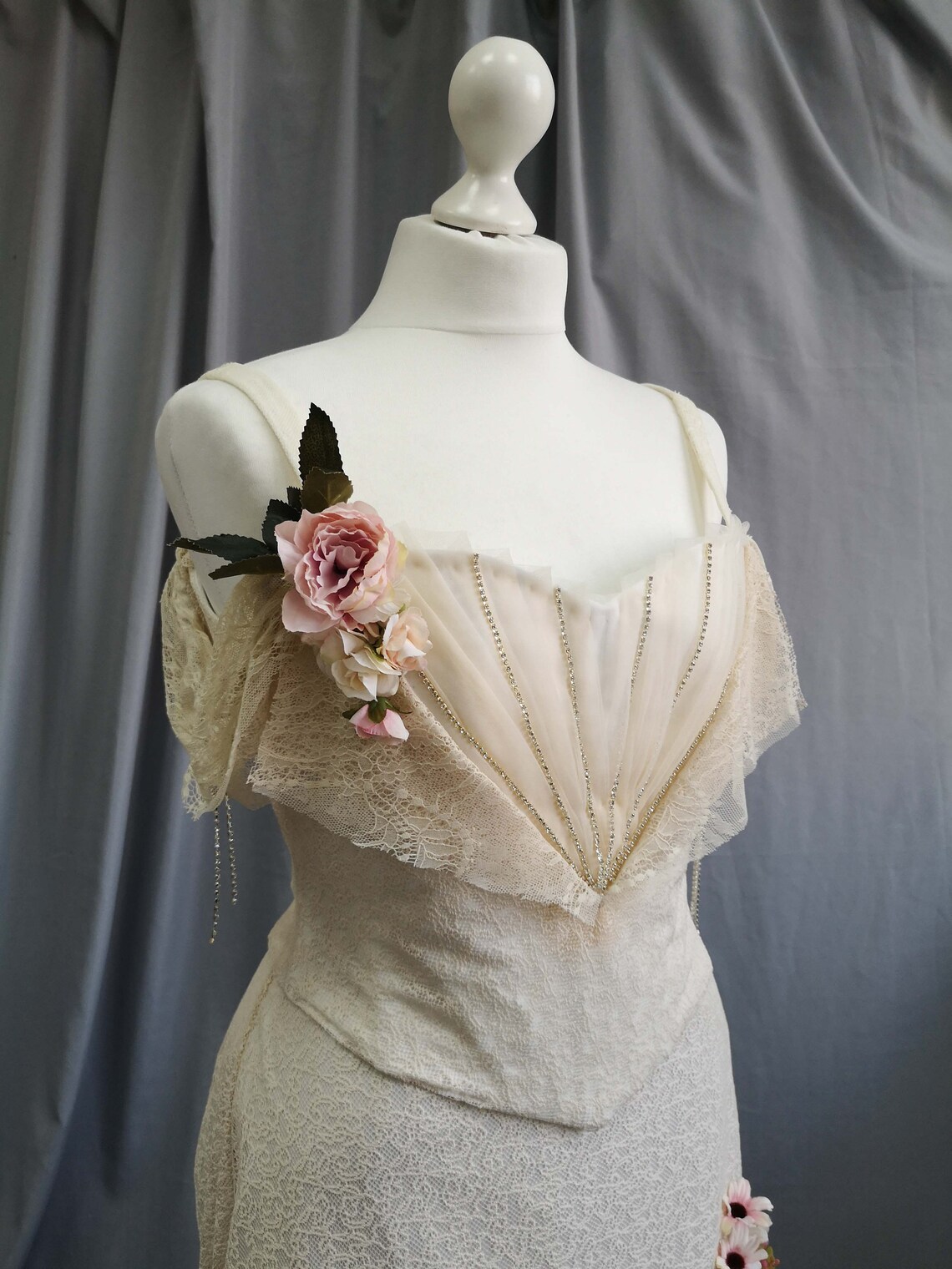 Belle Epoque Ball Gown 1900s Beige Dress Etsy