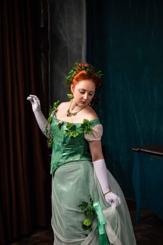red hair and green dress Aria velvet swing dress - movie inspired main image 0