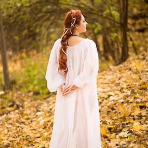 Renaissance Transparent Chemise, 1500s Historical Shirt, Big Sleeves Renaissance Gown