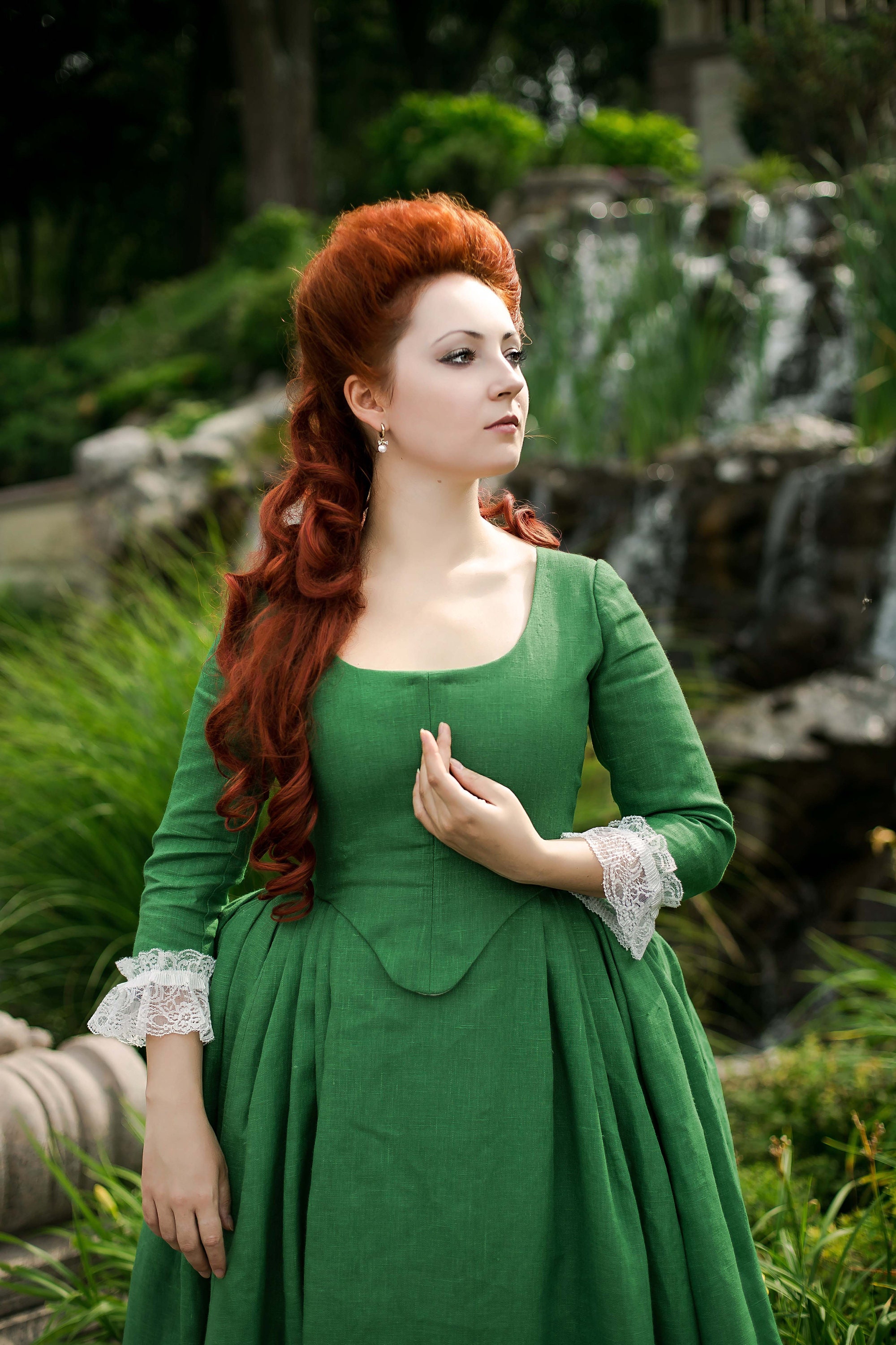 Demelza Green Linen Dress, Georgian Grass Green Gown, Rococo SCA Outfit - Etsy Ireland Demelza Green Linen Dress, Georgian Grass Green Gown, Rococo SCA Outfit - Etsy Ireland