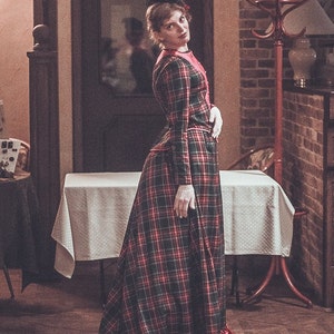 Victorian Walking Dress, Bustle Era Plaid Costume, 1880s Day Dress - Etsy