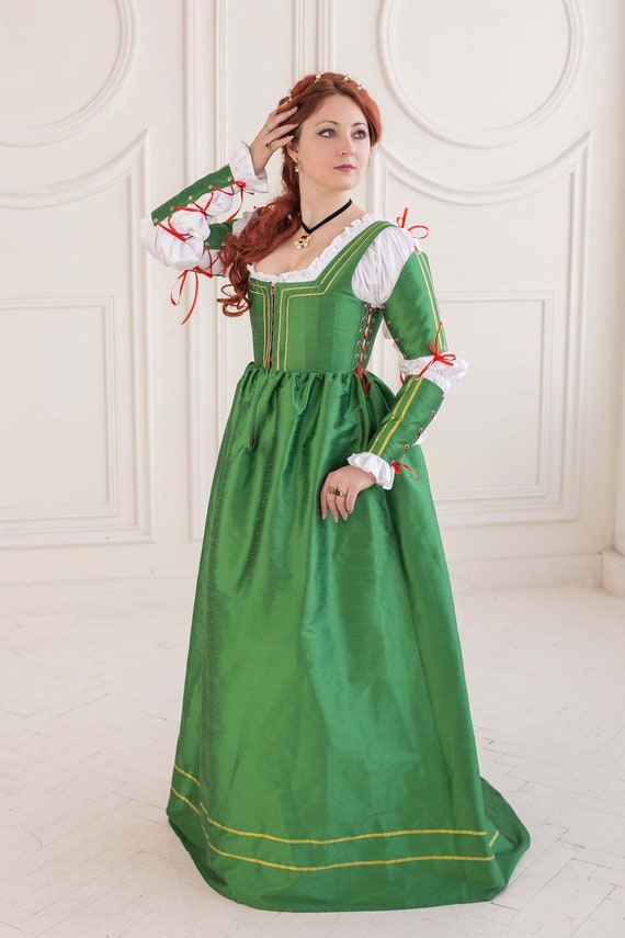 green renaissance dress